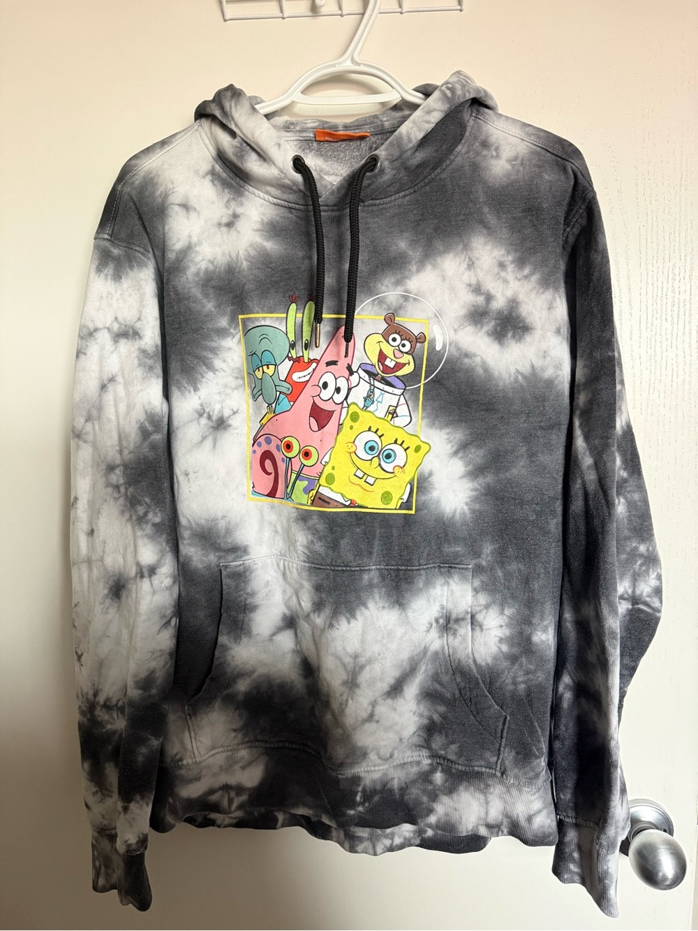 Nickelodeon SpongeBob Crewneck Hoodie - Black & White Tie-Dye Medium